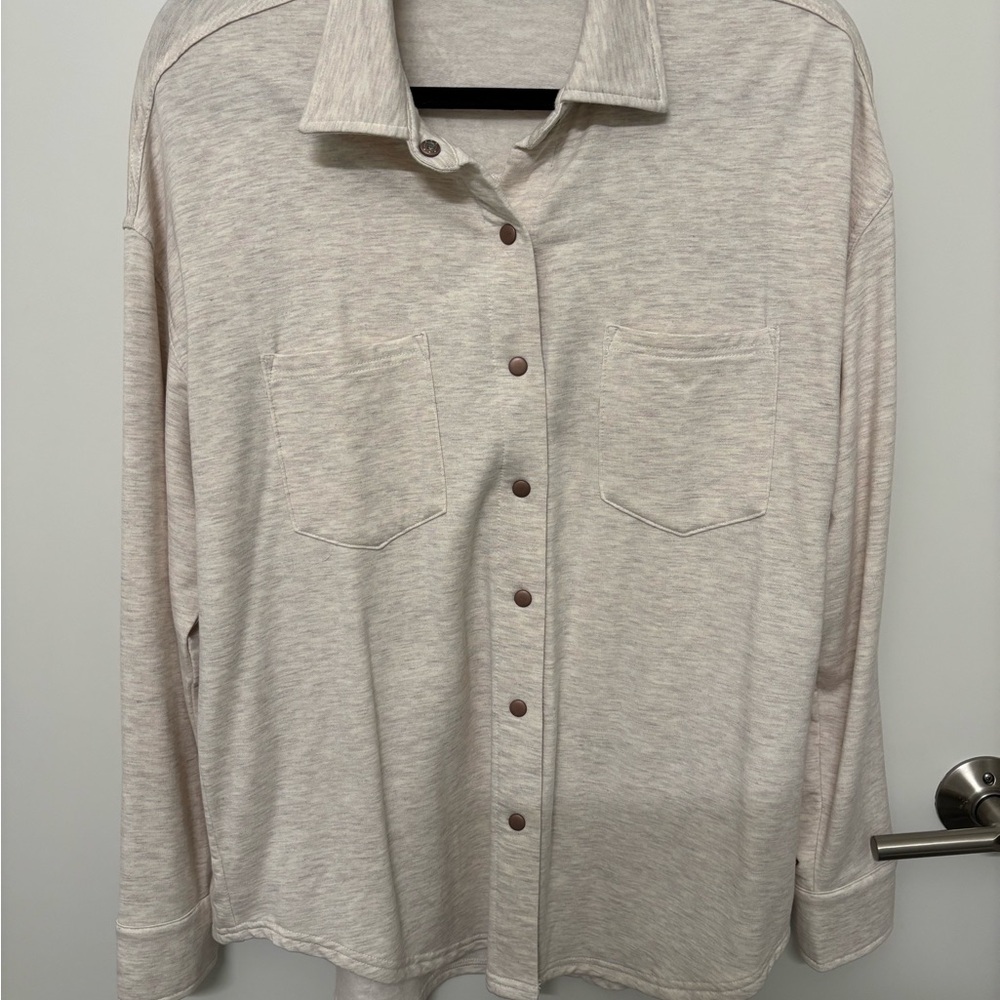 Z Supply Cream Button-Up Blouse